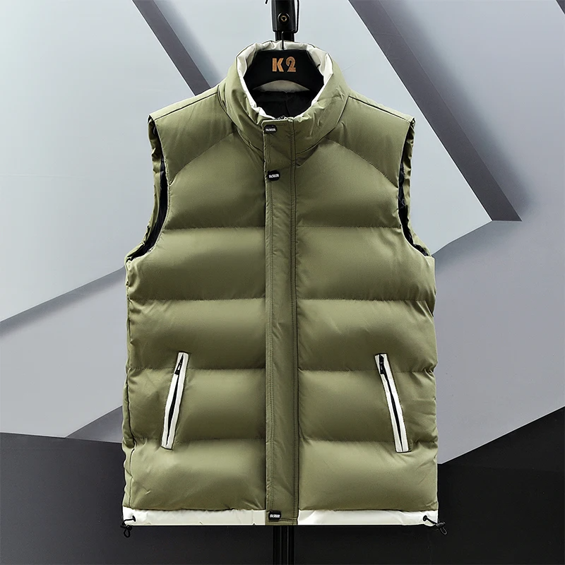 Black alpine puffer vest ultra-lightweight insulated sleeveless outdoor layering piece