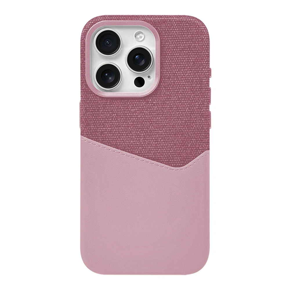 Vault MagSafe iPhone leather case color-blocked design with built-in cardholder, drop-tested protection