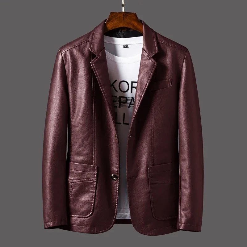 Women's slim-cut matte faux leather blazer structured tailored silhouette polished effortless style