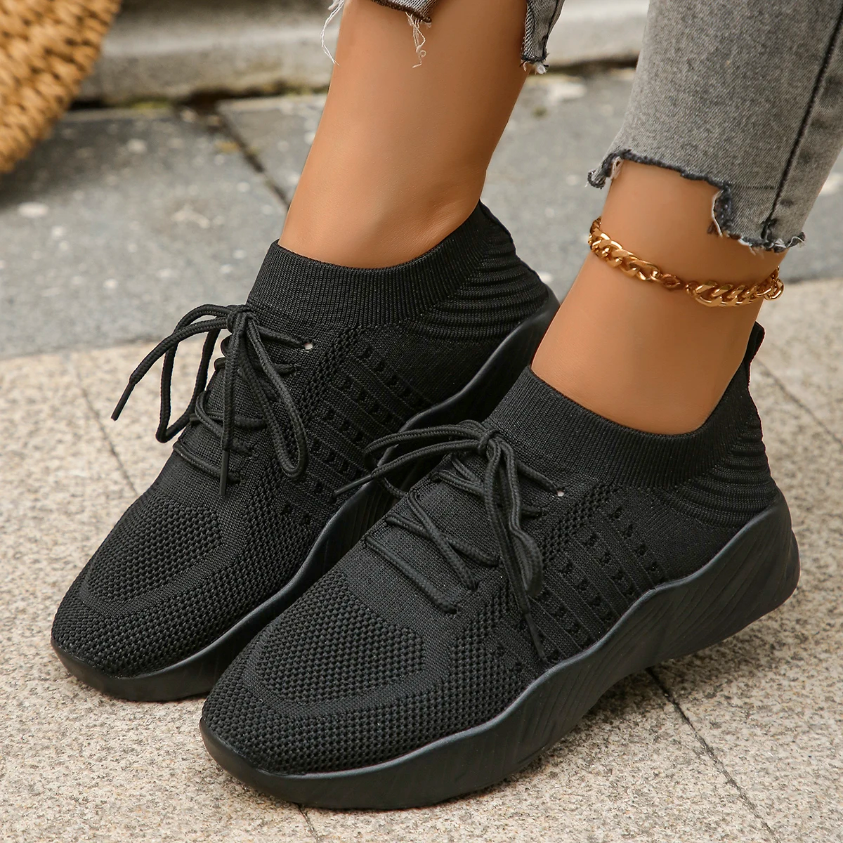 Haven stretch knit slip-on sneakers in neutral tones with cloud sole and seamless sock-fit design