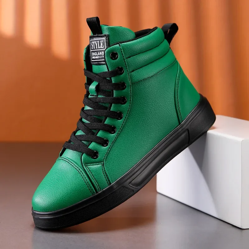 Surge high-top leather sneaker bold colorway streetwear style with durable traction sole
