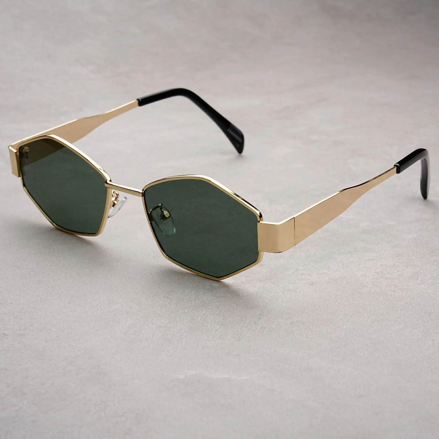 Icon hexagonal sunglasses gold frame UV400 scratch resistant lenses vintage geometric bold style