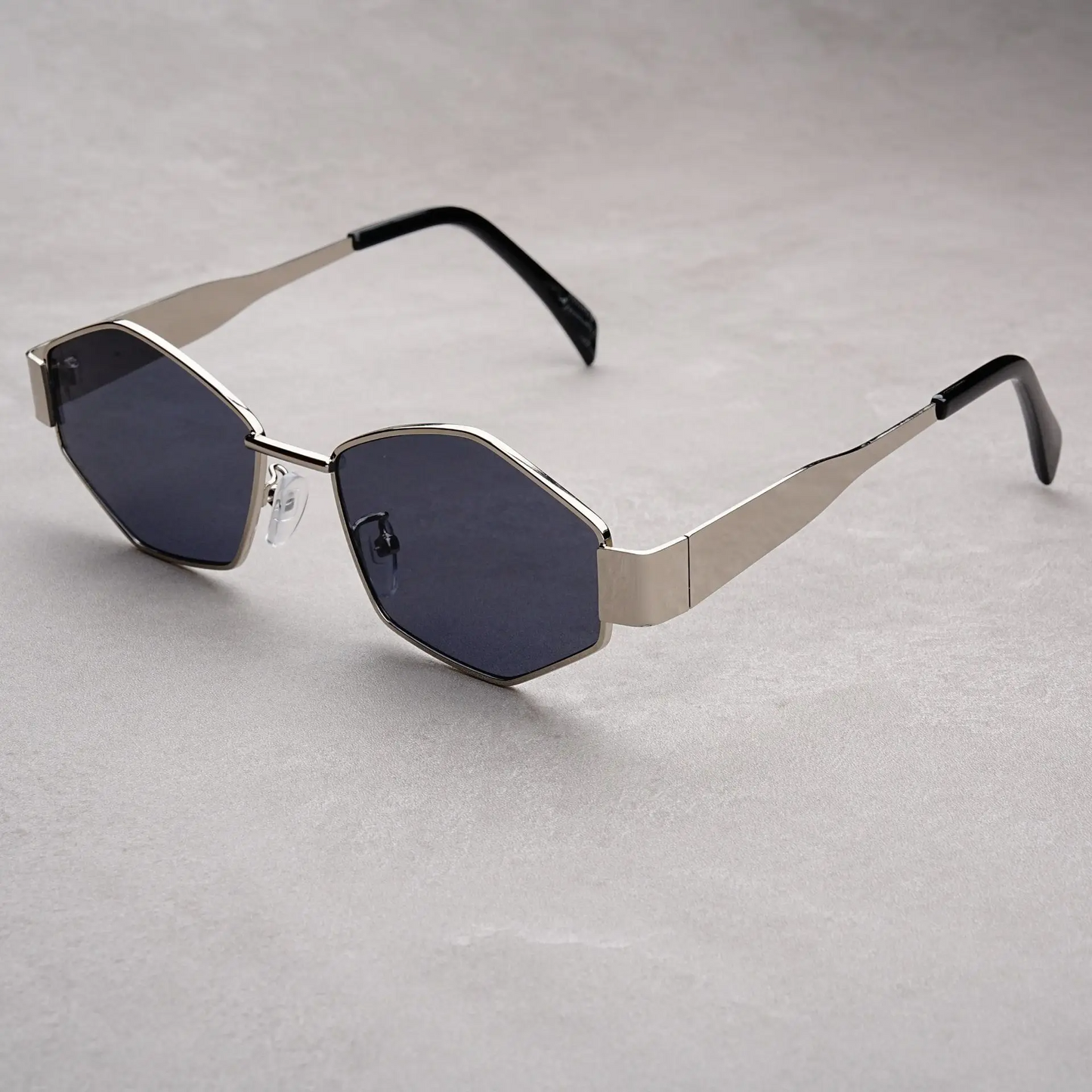 Icon hexagonal sunglasses gold frame UV400 scratch resistant lenses vintage geometric bold style