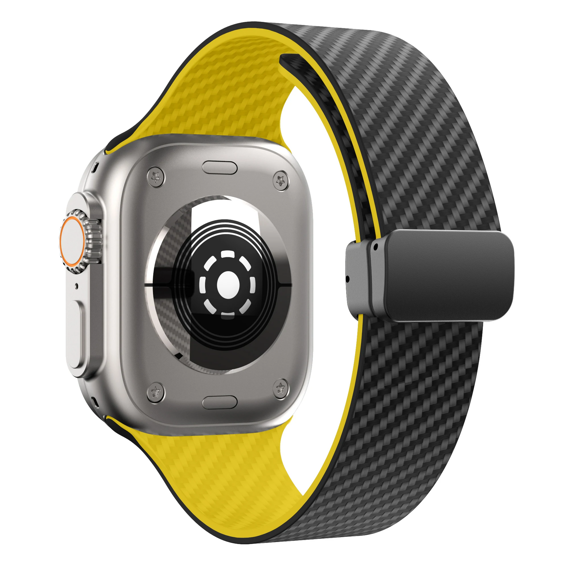 Fury carbon fiber Apple Watch band black athletic dual-lock system sleek high-tech texture sport fit