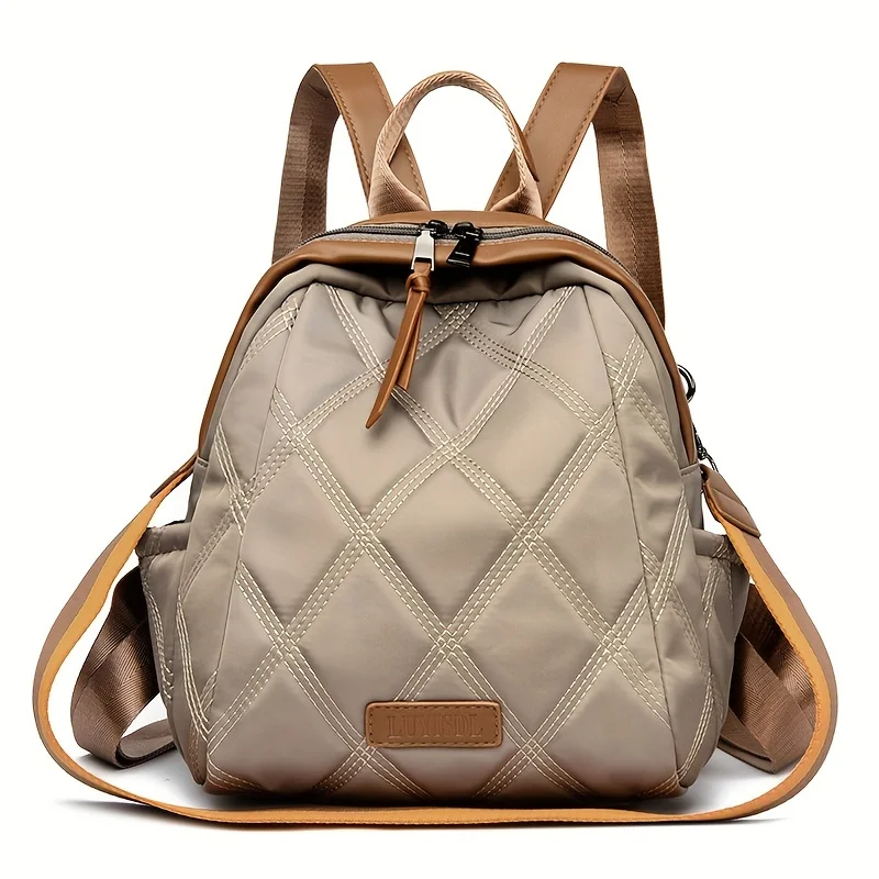 Black quilted nylon 3-in-1 convertible backpack crossbody purse with hidden compartments for urban use