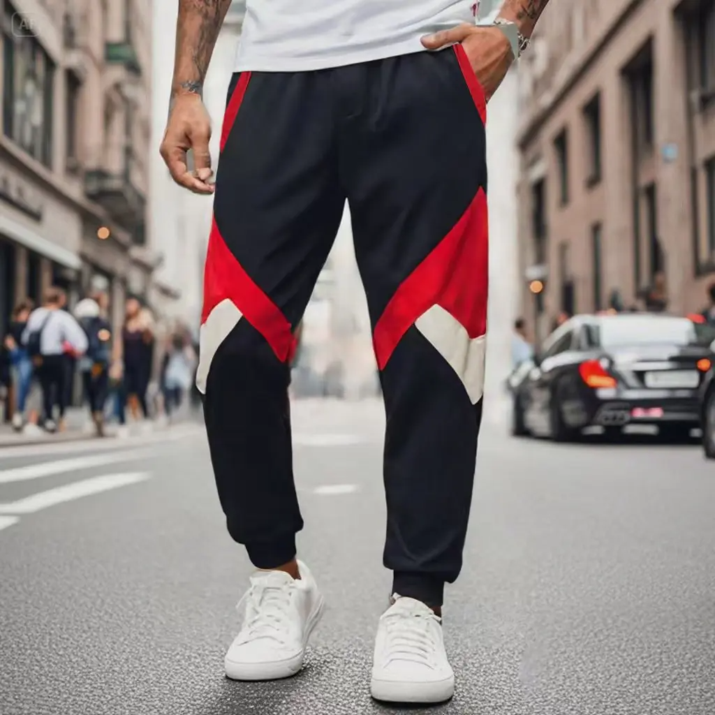 Volt black and yellow contrast panel joggers lightweight streetwear with bold color-block side panels