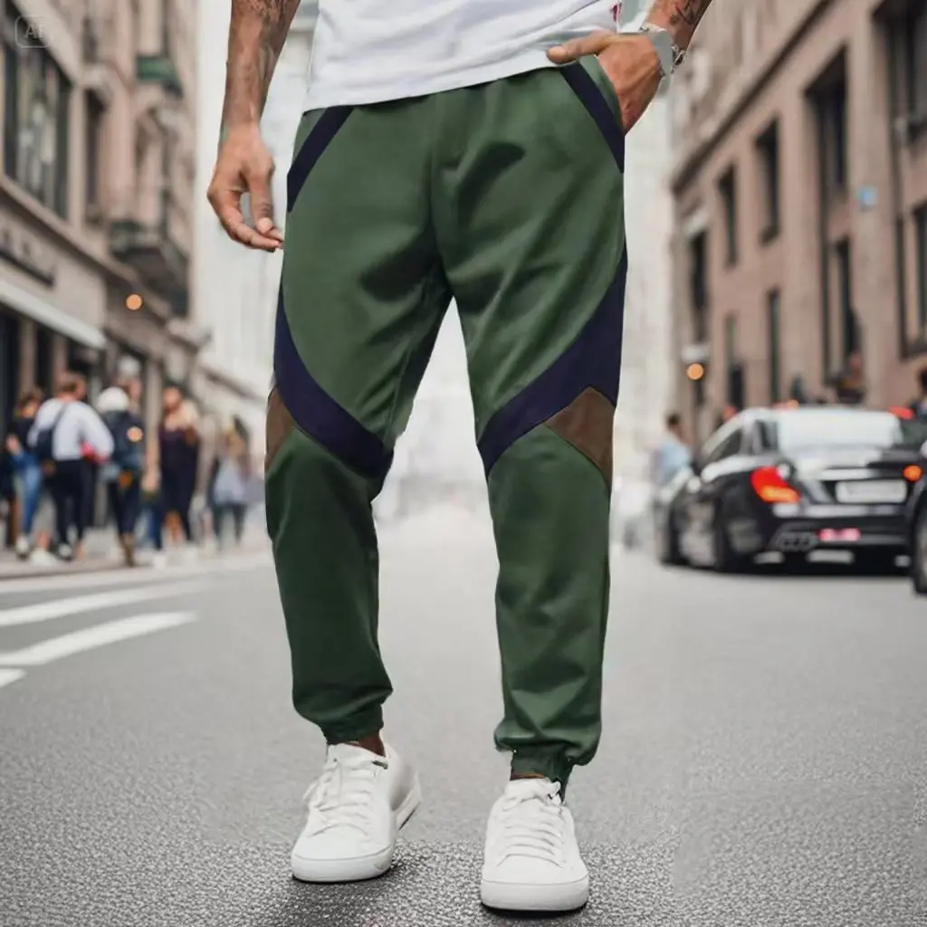 Volt black and neon yellow contrast panel joggers lightweight breathable streetwear with bold color-block design
