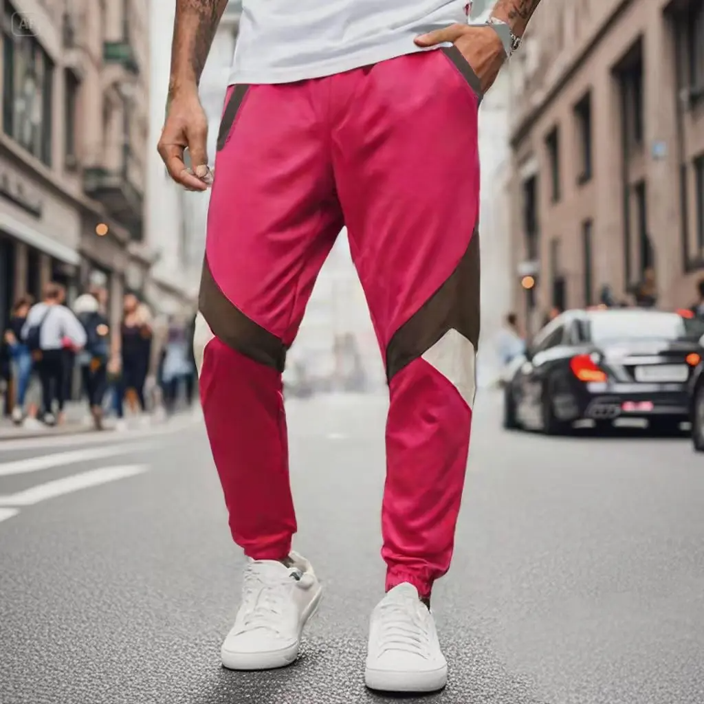 Volt black and yellow contrast panel joggers lightweight breathable streetwear with bold color-block paneling