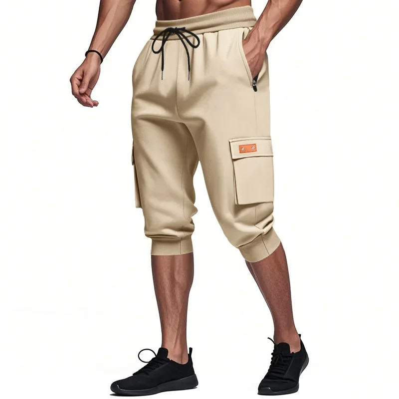 Cropped cargo pants cotton blend breathable sweat-wicking utility pockets active lifestyle comfort fit