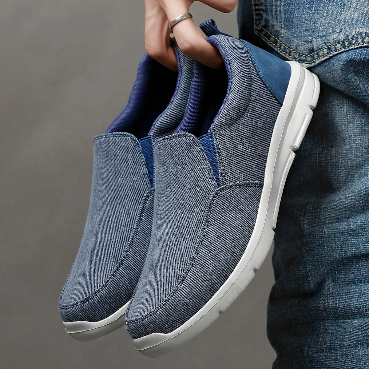 Kingsley slip-on canvas sneaker lightweight breathable cushioned insoles city walking comfort