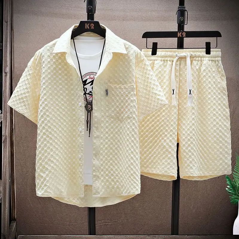 Havana unisex waffle knit two-piece lounge set lightweight breathable summer matching outfit