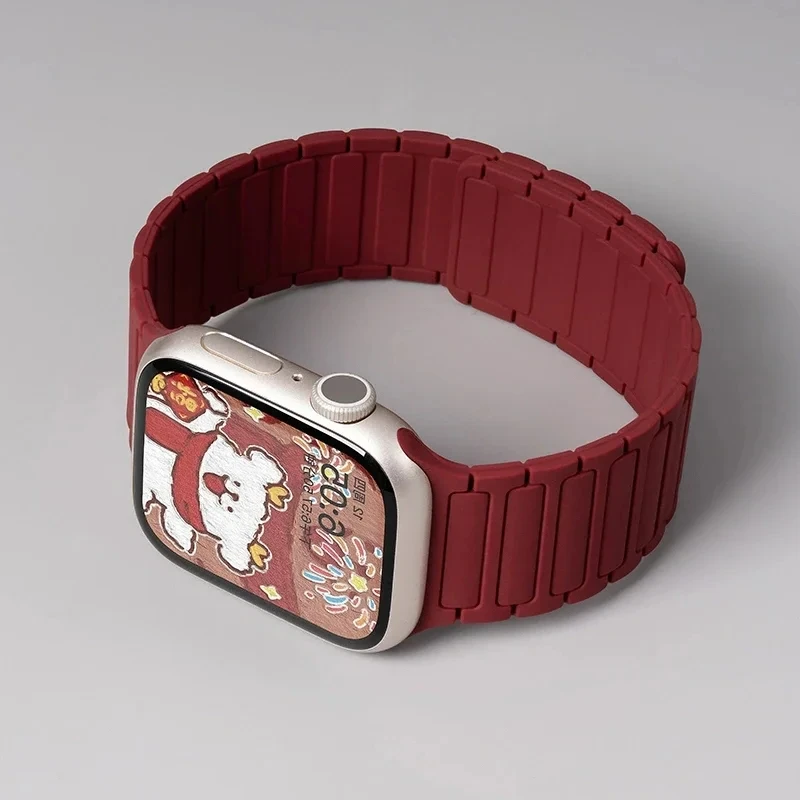Prism ribbed silicone Apple Watch band magnetic clasp quick-adjust strap for all models everyday wear