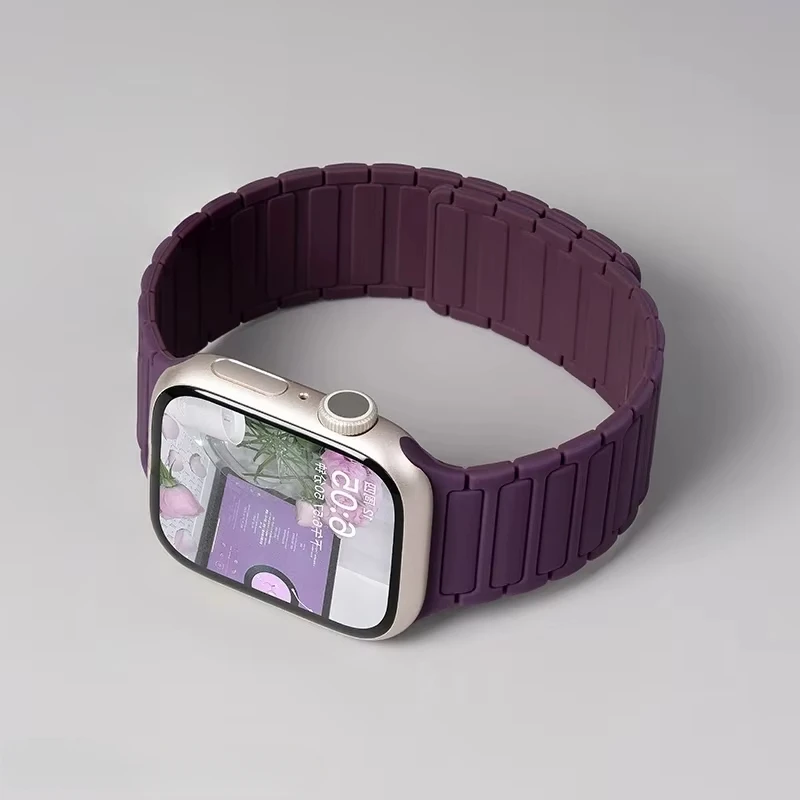 Prism ribbed silicone Apple Watch band magnetic clasp quick-adjust strap everyday wear all models