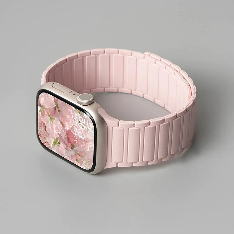 Prism ribbed silicone Apple Watch band magnetic clasp quick-adjust strap all models everyday wear