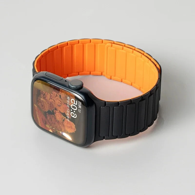 Prism ribbed silicone Apple Watch band magnetic clasp quick-adjust everyday strap all models