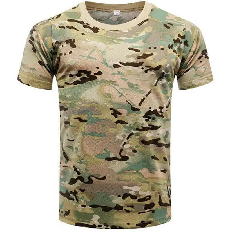 Recon camo tactical t-shirt moisture-wicking military-grade fabric for outdoor performance