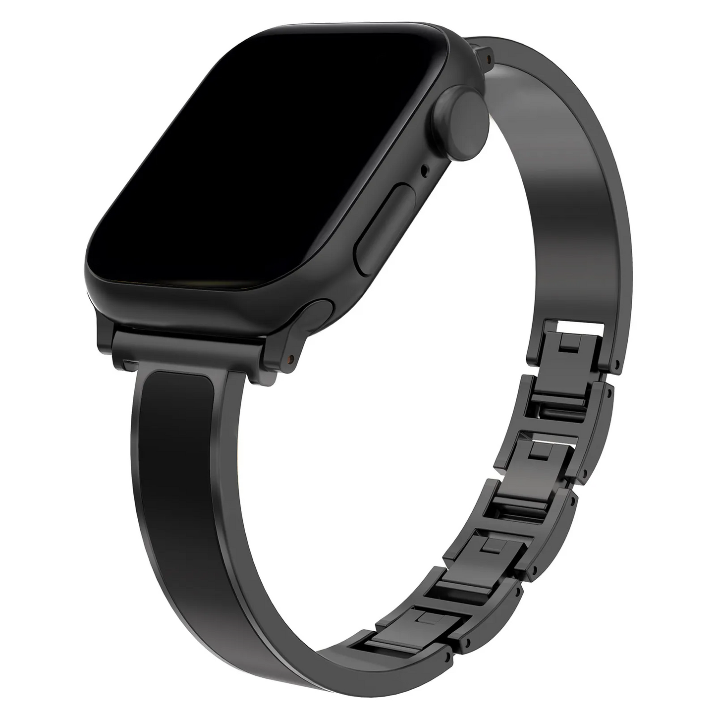 Halo Apple Watch cuff band polished stainless steel luxury bracelet with high-gloss enamel inlay