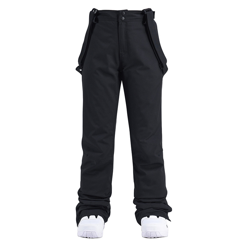 Women's waterproof windproof ski pants relaxed fit with adjustable suspenders for slopes performance