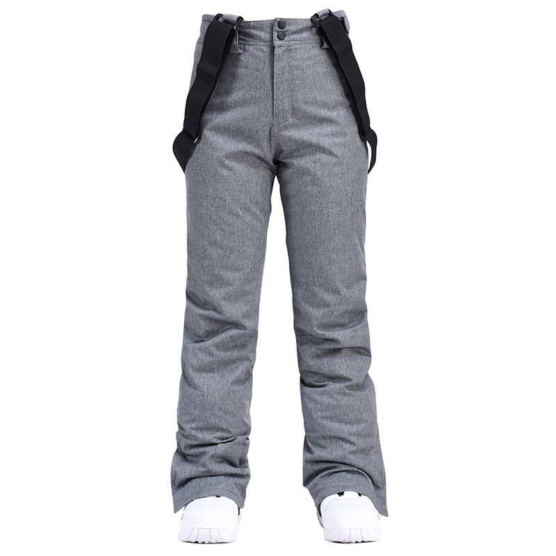 Women's waterproof windproof ski pants relaxed fit with adjustable suspenders for slopes