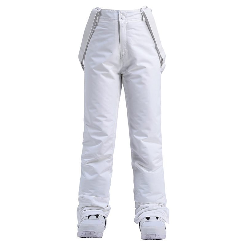 Women's waterproof windproof ski pants relaxed fit with adjustable suspenders for slopes performance
