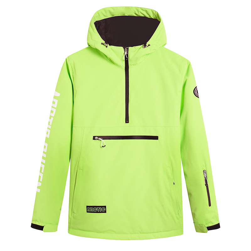 Women's relaxed fit half-zip ski hoodie, windproof water-resistant winter layer for slopes