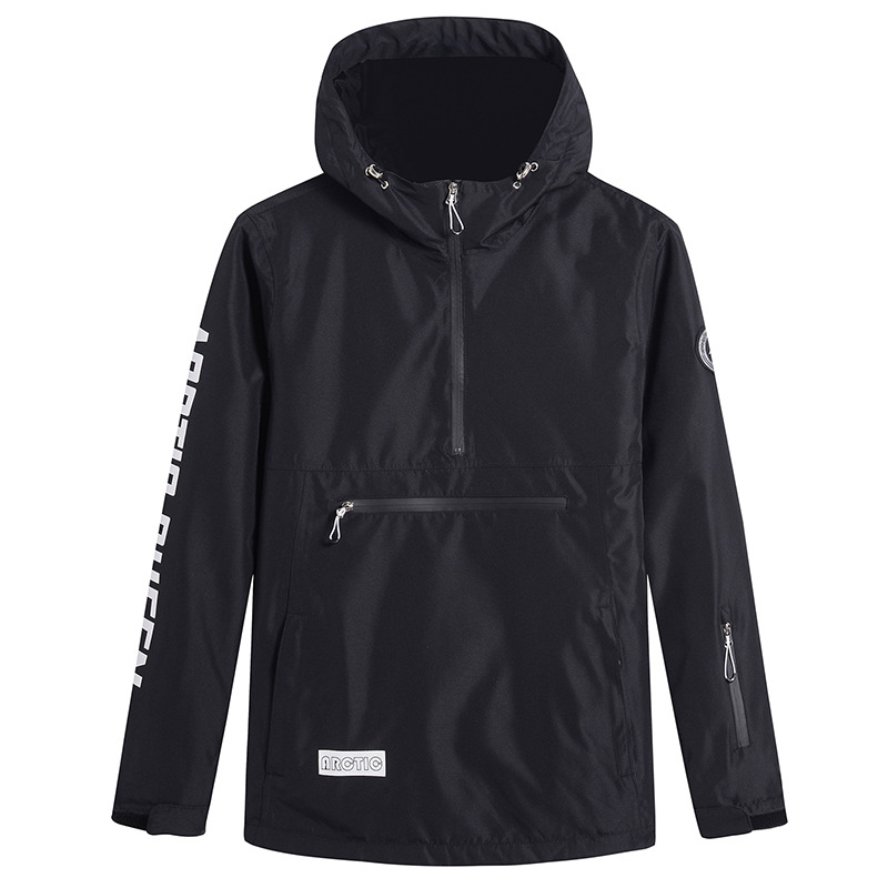 Women's relaxed fit ski hoodie windproof water-resistant half-zip with hood for winter slopes