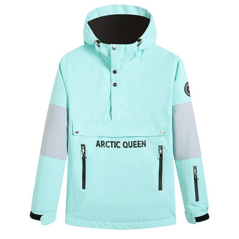 Women's relaxed fit ski hoodie in windproof water-resistant fabric with half-zip closure by Nordisk-Flair