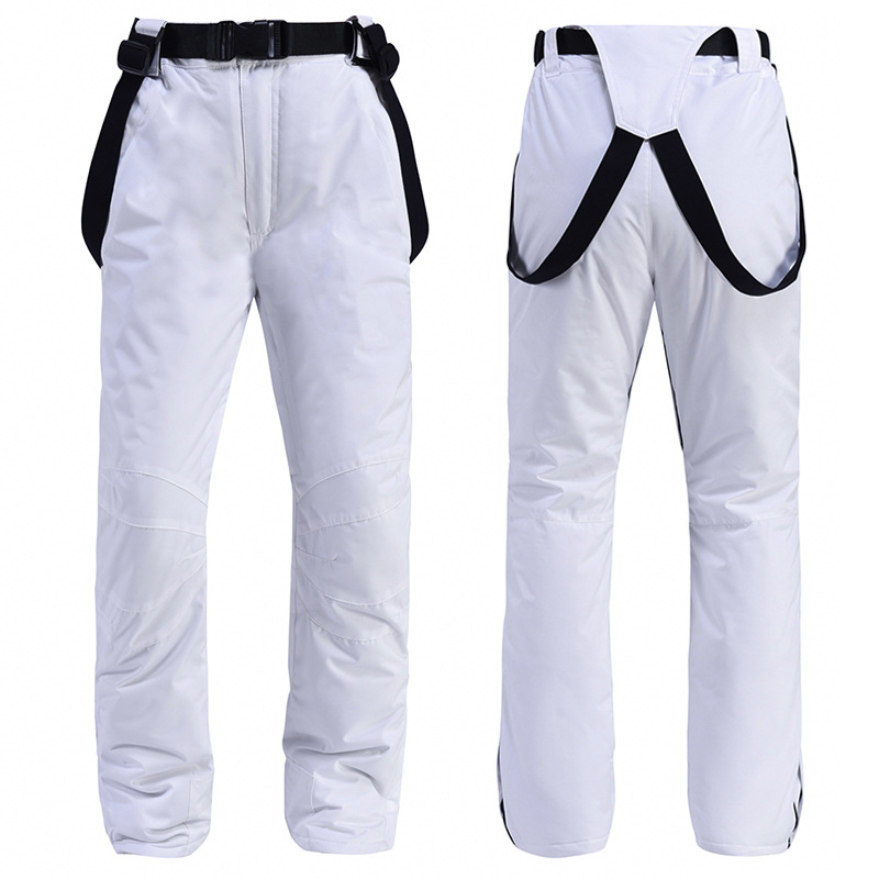Men's black bib ski pants water-resistant full-coverage with adjustable suspenders for winter sports