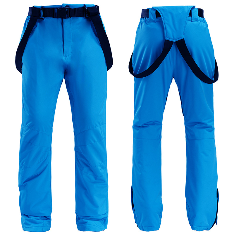 Men's black bib ski pants water-resistant full-coverage with adjustable suspenders for winter sports