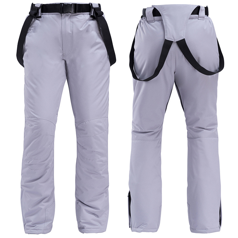 Men's black bib ski pants water-resistant full-coverage with adjustable suspenders for winter sports