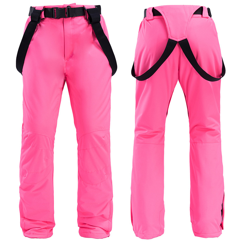 Men's black bib ski pants water-resistant full-coverage with adjustable suspenders for winter sports