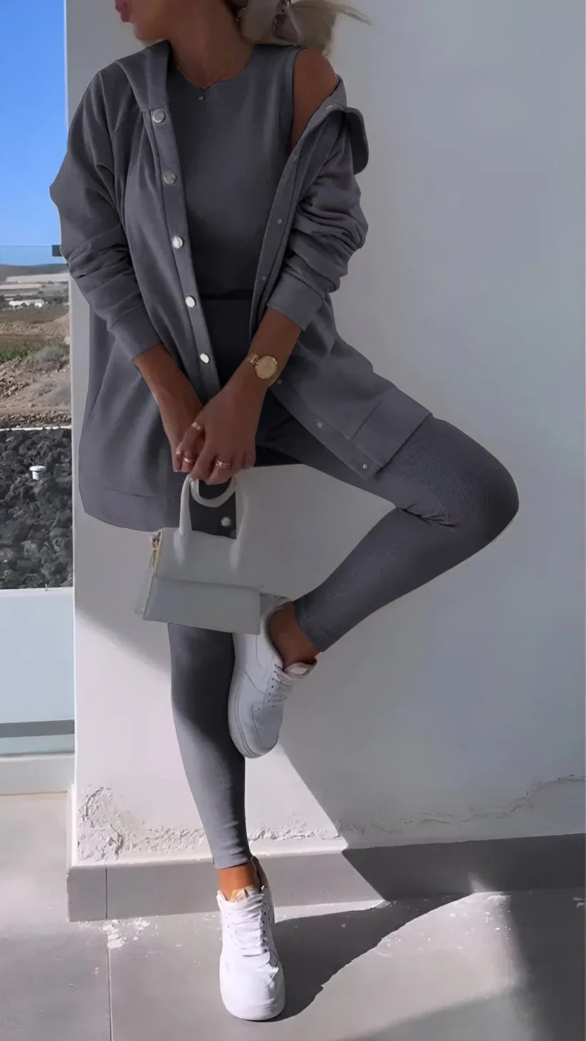 Unisex hooded cardigan sweatshirt relaxed fit cozy layering piece for lounge and everyday wear