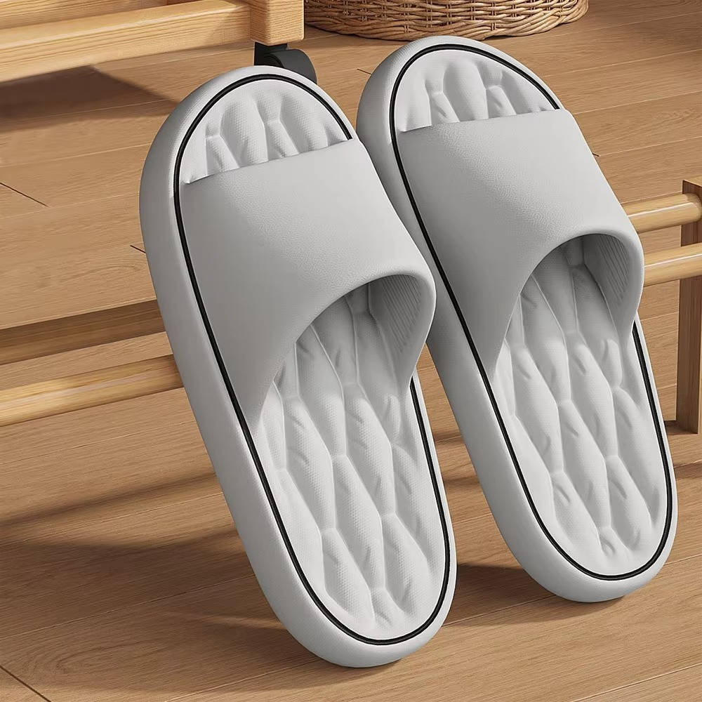 Unisex waterproof shower slides with massage footbed texture for poolside and home comfort