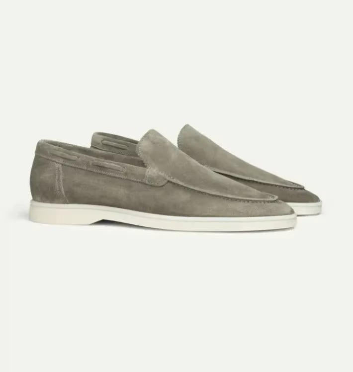 Men's frost suede yacht loafers slip-on dress shoes with hand-stitched detailing for everyday sophistication