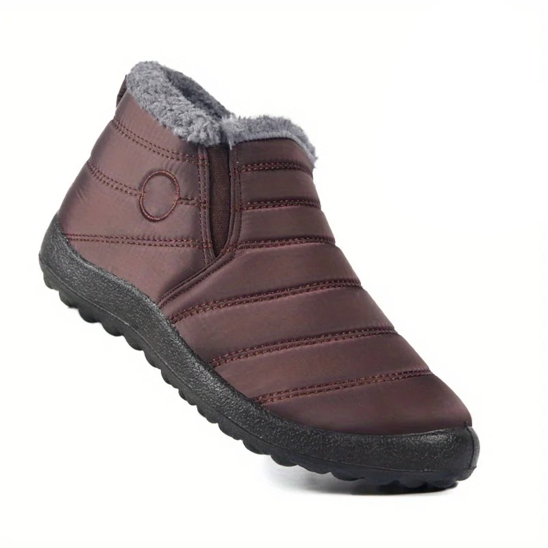 Women's low-top waterproof snow boots with non-slip sole, warm microfiber upper for ice and winter wear