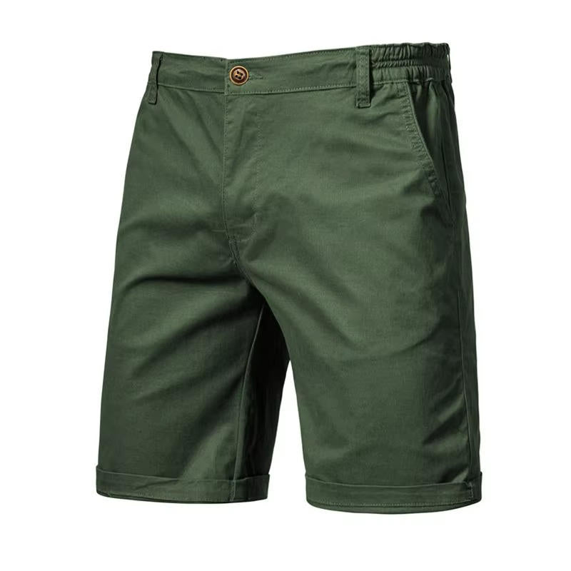 Men's lightweight breathable cotton casual shorts with side pockets in classic everyday relaxed fit