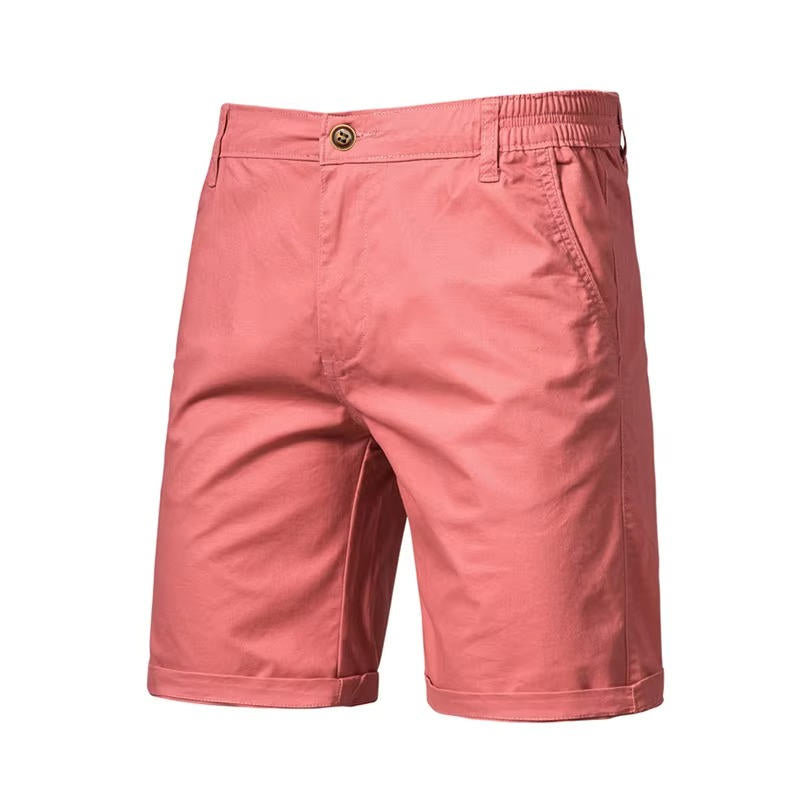 Men's lightweight breathable cotton casual shorts with pockets, relaxed everyday fit for versatile wear
