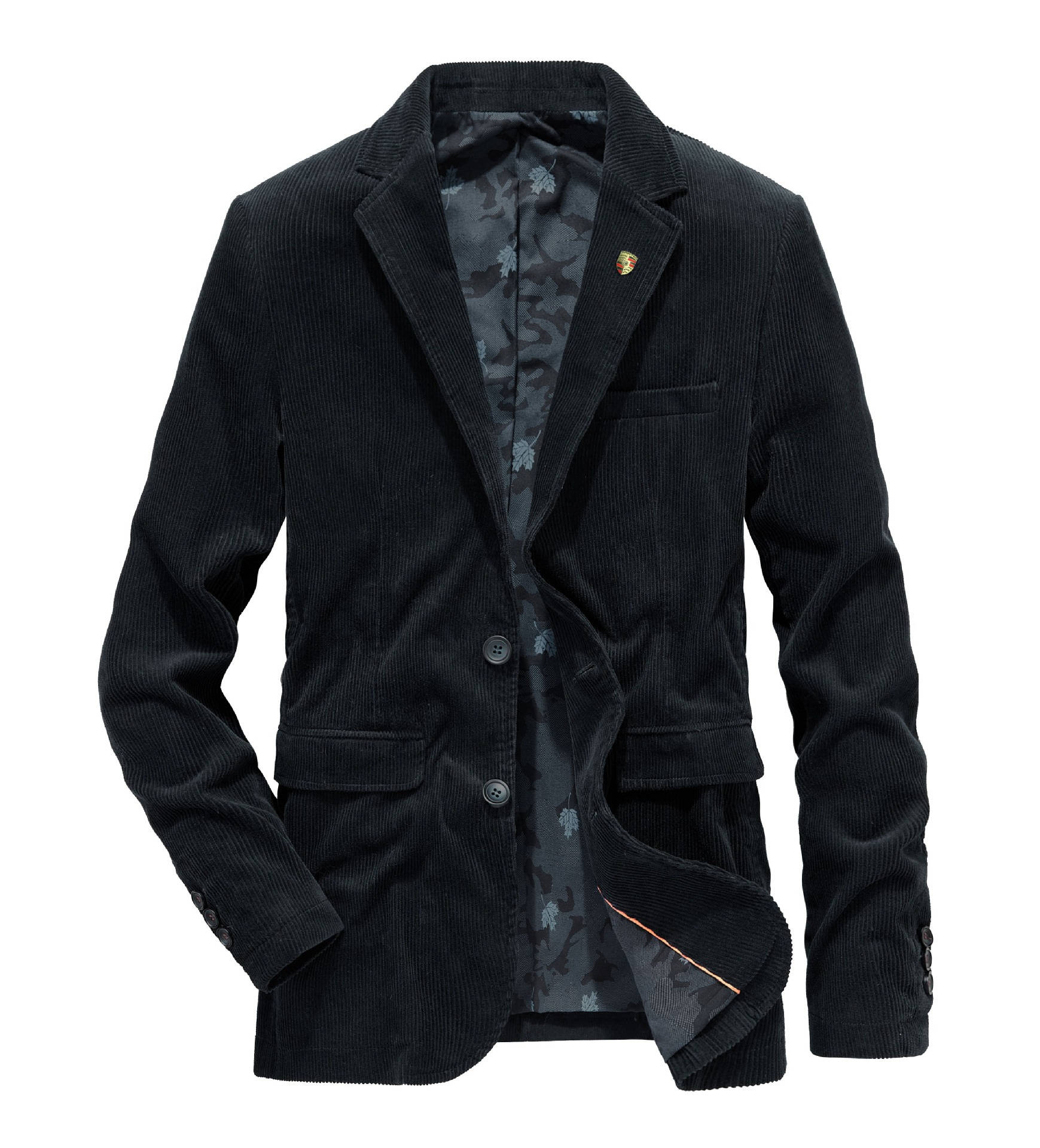 Men's brown corduroy blazer jacket slim smart casual 100% cotton textured sport coat