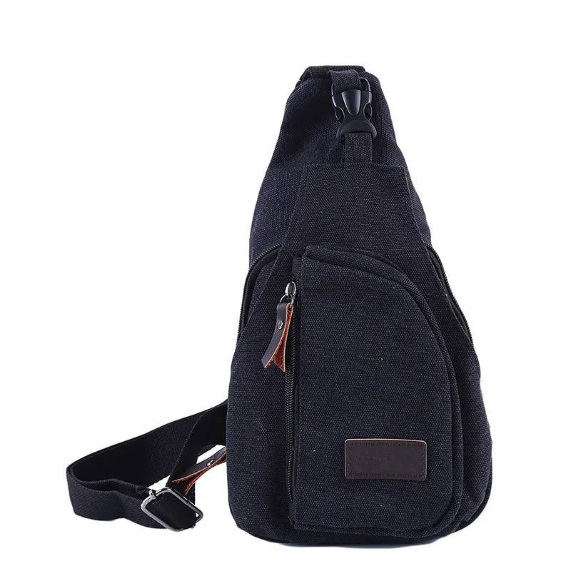 Urbann-Vibe lightweight canvas sling crossbody bag hands-free city carry with multi-zip pockets