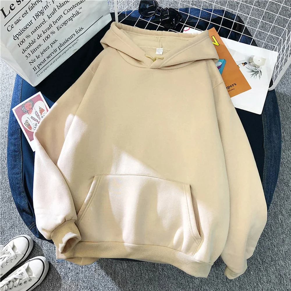 Women's oversized plush fleece hoodie in cozy casual fit with kangaroo pocket for everyday comfort