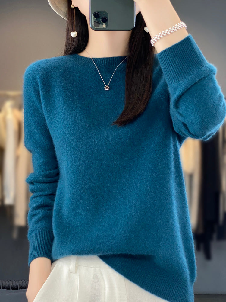 Audrey women's classic crewneck winter sweater timeless silhouette everyday warmth versatile fit