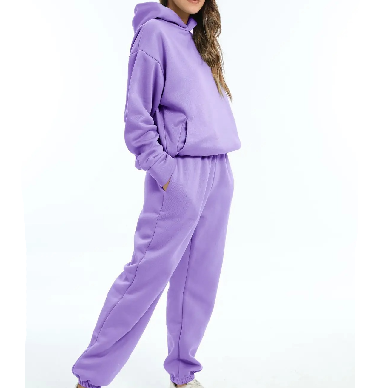 Women's oversized jogger set soft warm hoodie and jogger pants chic relaxed silhouette shape-retention