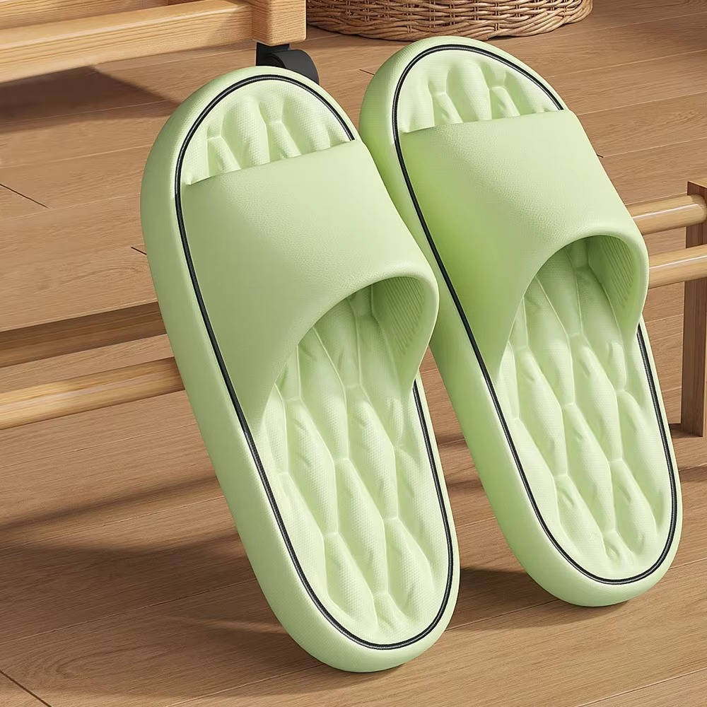 Unisex massage footbed shower slides waterproof slip-on sandals for poolside and home comfort