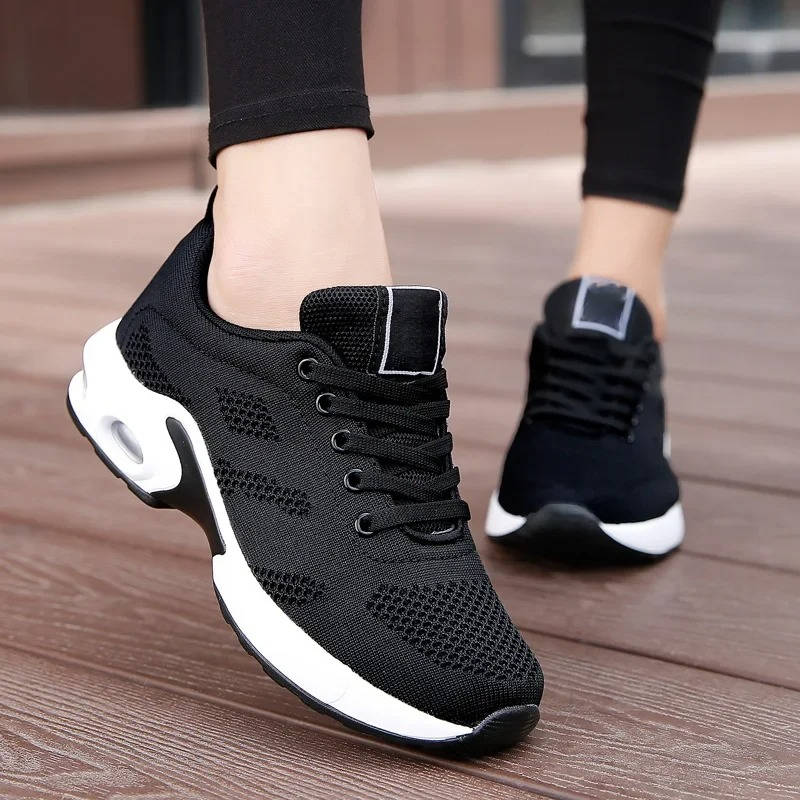 Women's lightweight orthopedic walking shoes breathable knit upper removable insole all-day comfort