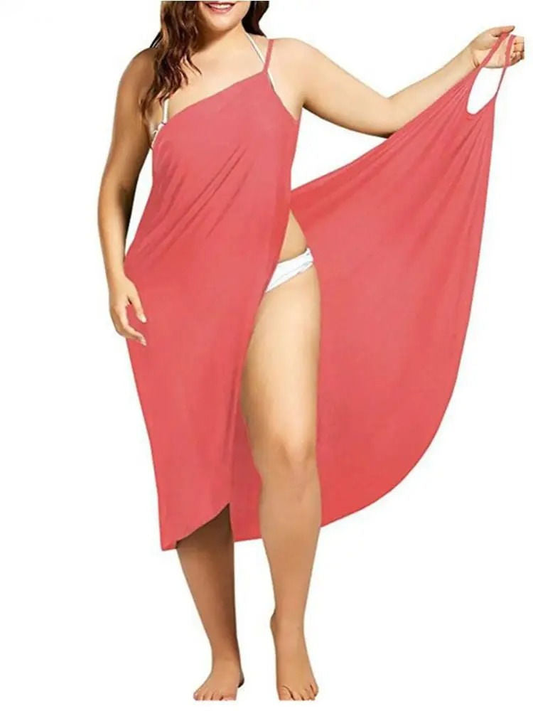 Women's white cotton beach cover-up dress, breezy flowing silhouette for poolside to street style