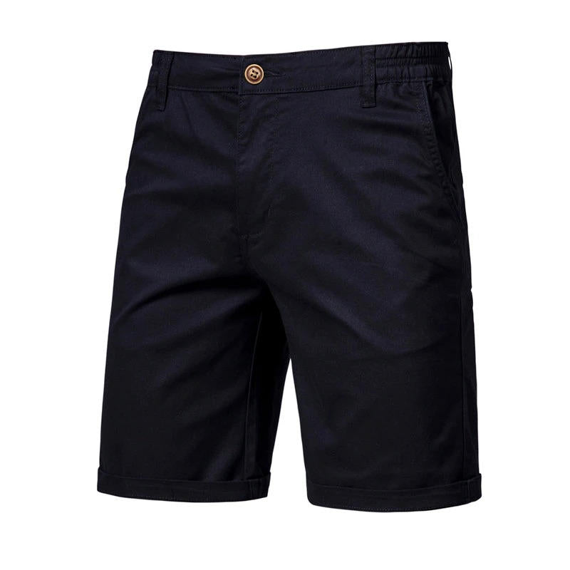 Men's lightweight breathable cotton casual shorts with pockets, relaxed everyday fit for versatile wear