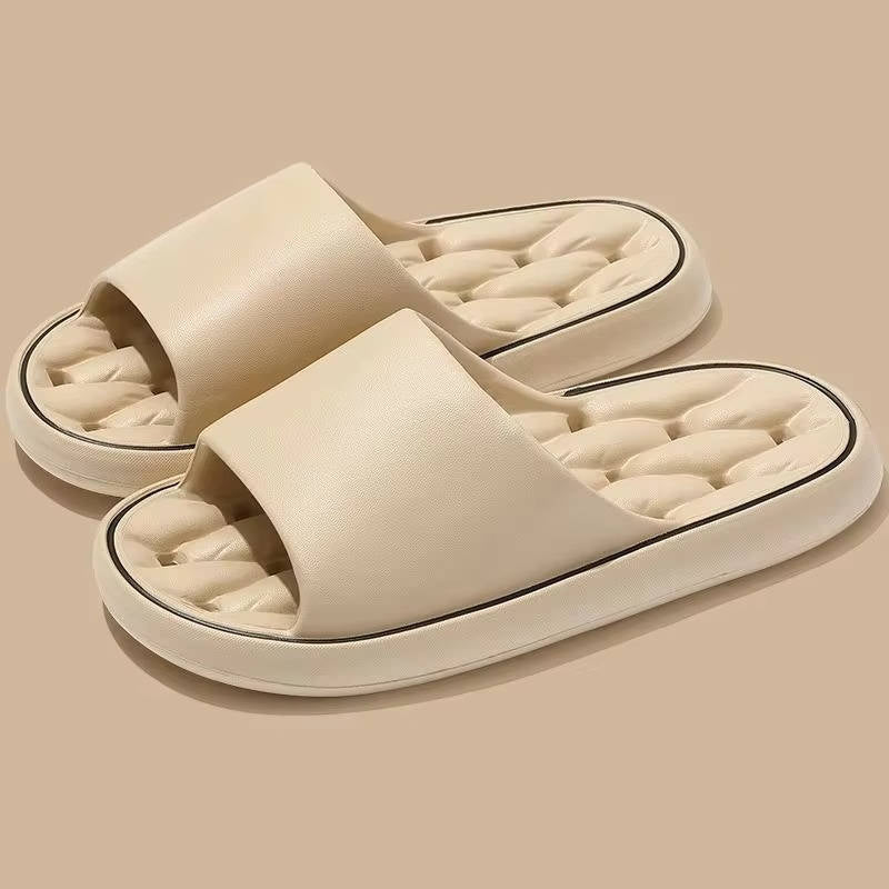 Unisex waterproof shower slides with massage footbed texture for poolside and home comfort