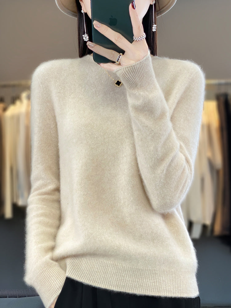 Audrey women's classic crewneck winter sweater timeless clean silhouette everyday warmth versatile fit