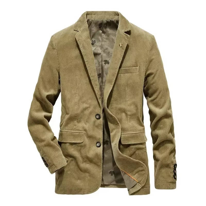 Men's brown corduroy blazer jacket slim fit premium 100% cotton smart casual office wear