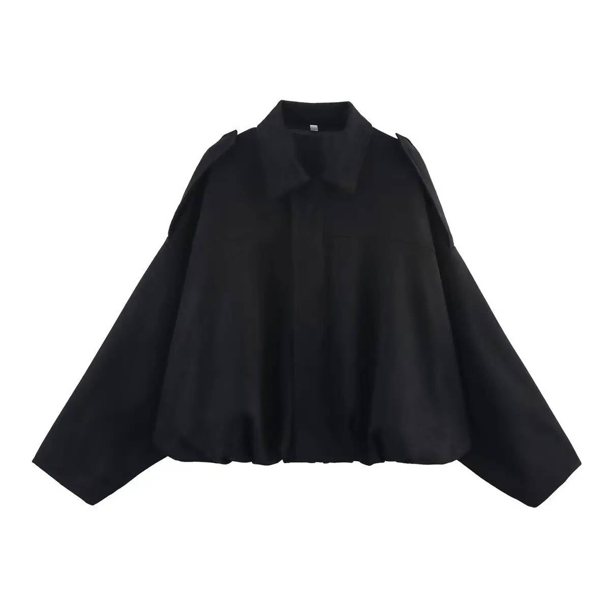 Women's cropped suede bomber jacket with collar, waist-length cut for effortless day-to-night chic style